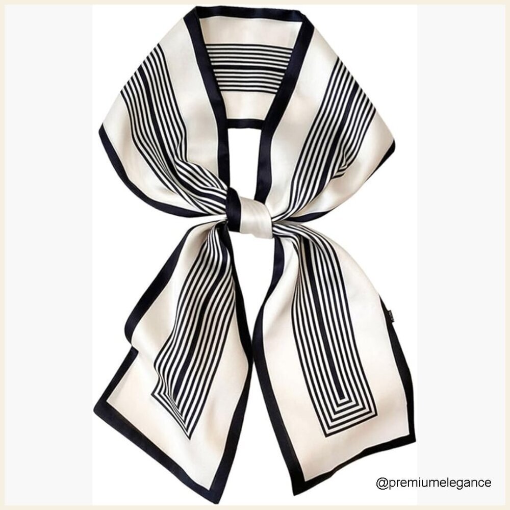 Silk Satin Headscarf Wrap 59x5.9in Lightweight Fashion Accessory